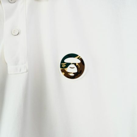 (L) Polo Bape Aape White/ Authentic - Hình ảnh 3