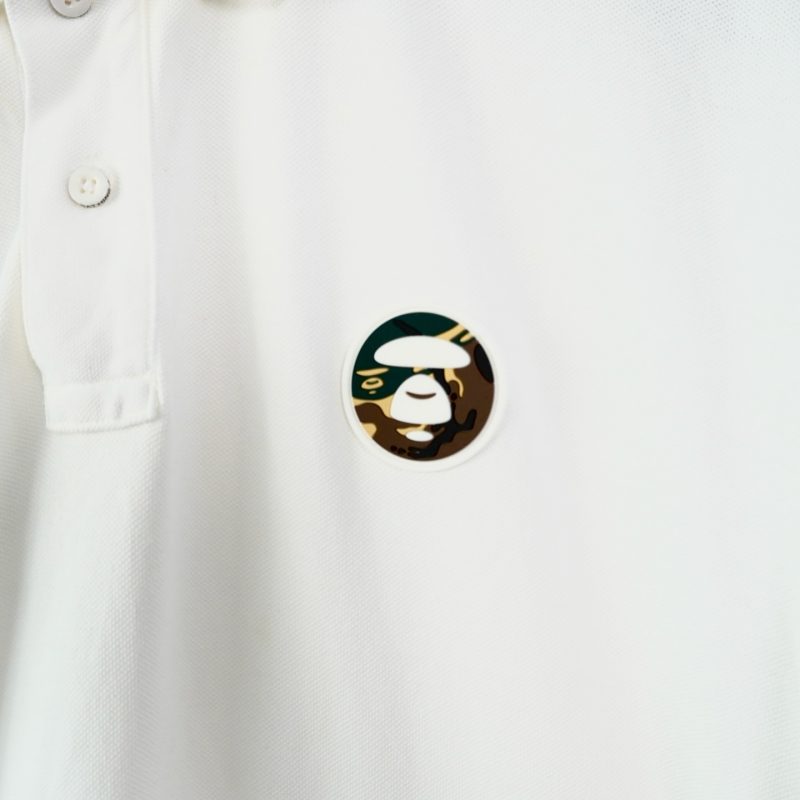 (L) Polo Bape Aape White/ Authentic - Hình ảnh 3