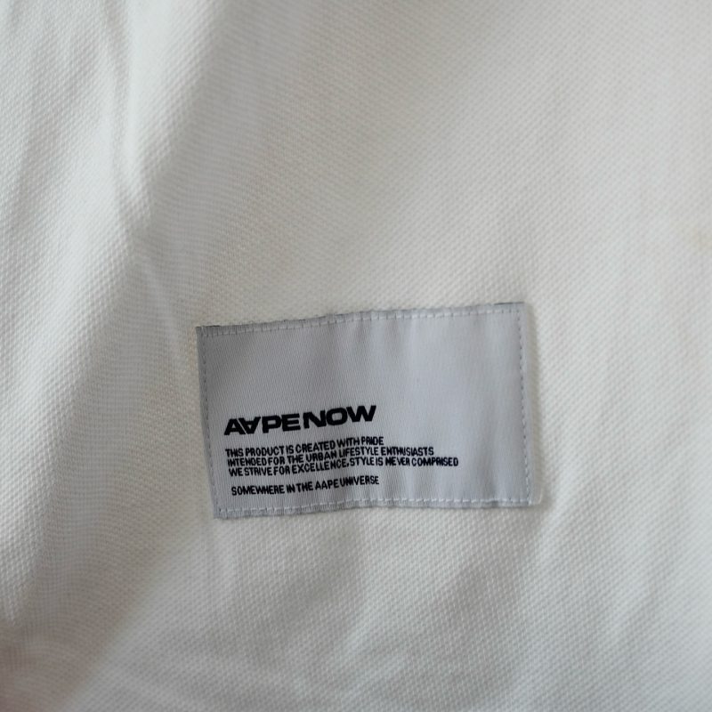 (L) Polo Bape Aape White/ Authentic - Hình ảnh 5