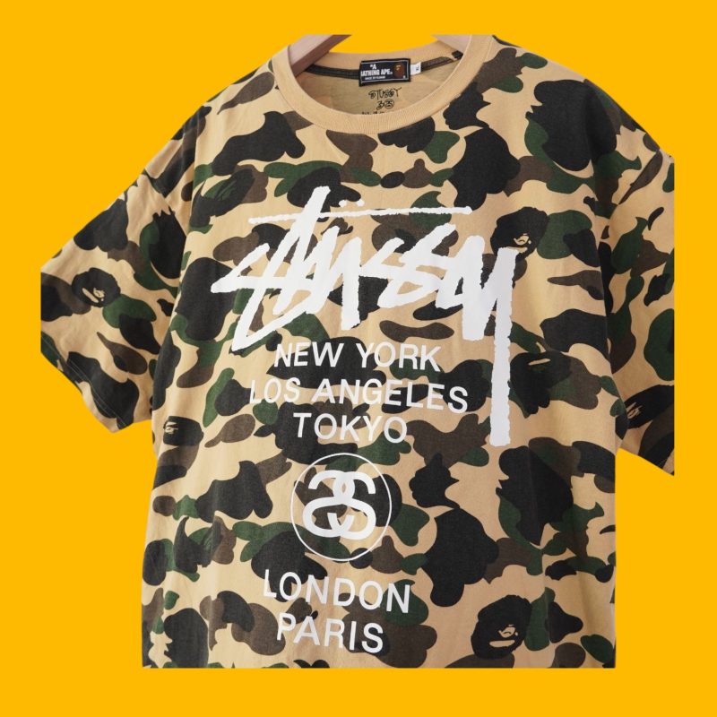 (XL) Stussy x Bape Camo World Tour  / Authentic - Hình ảnh 3