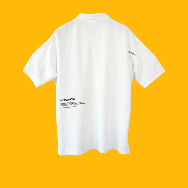 (L) Polo Bape Aape White/ Authentic - Hình ảnh 2