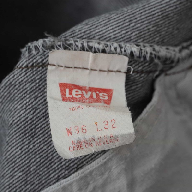 (36) Vintage 501 Levis Black Faded Jeans/ Authentic - Hình ảnh 6