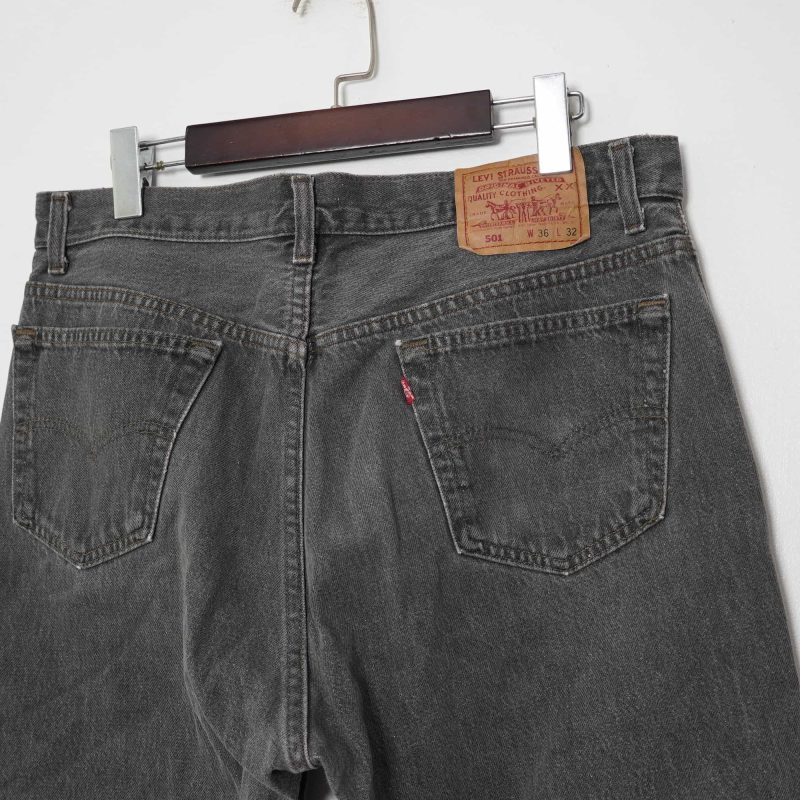 (36) Vintage 501 Levis Black Faded Jeans/ Authentic - Hình ảnh 3