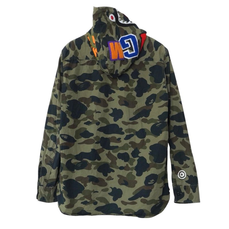 (XL) Bape Camo Green Shark Fullzip / Authentic - Hình ảnh 2