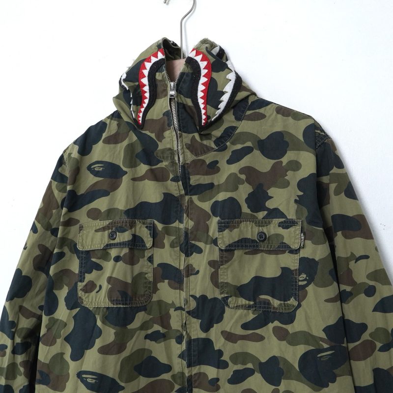 (XL) Bape Camo Green Shark Fullzip / Authentic - Hình ảnh 5