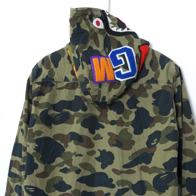 (XL) Bape Camo Green Shark Fullzip / Authentic - Hình ảnh 3