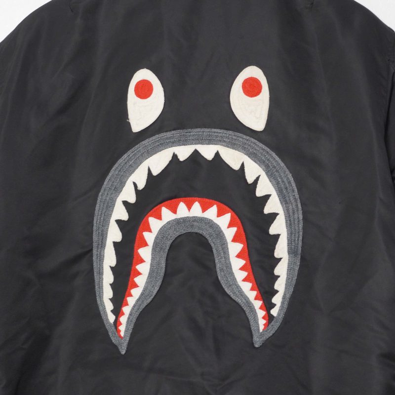 (L) Bomber Bape Shark Ma-1 / Authentic - Hình ảnh 5