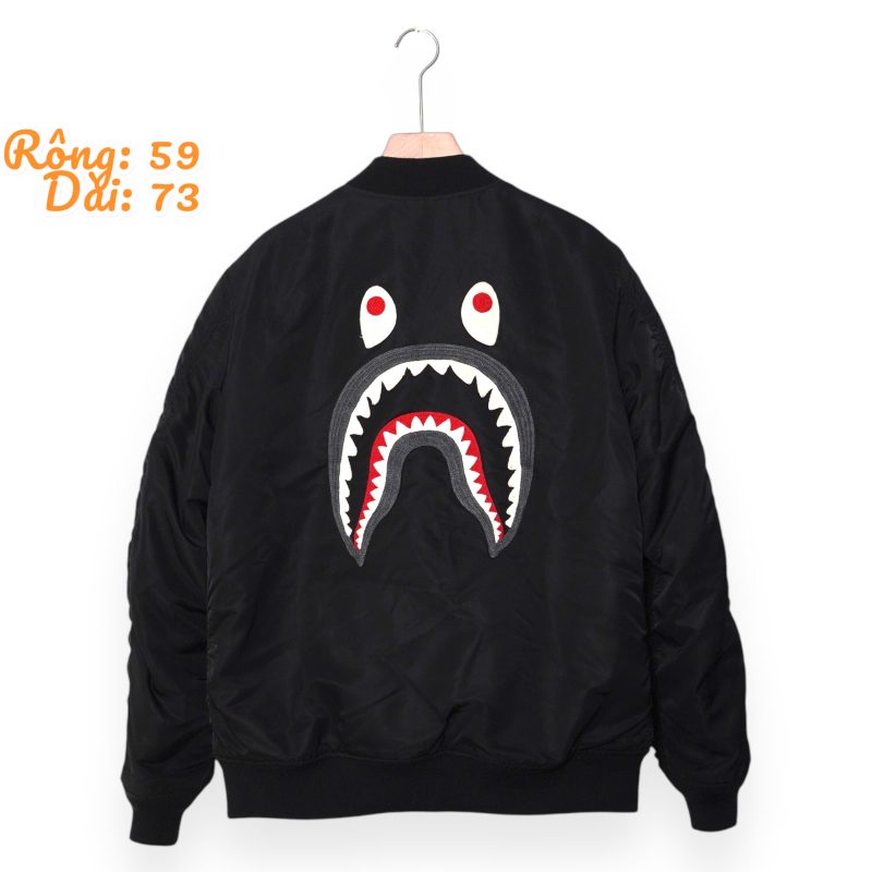 (L) Bomber Bape Shark Ma-1 / Authentic - Hình ảnh 2