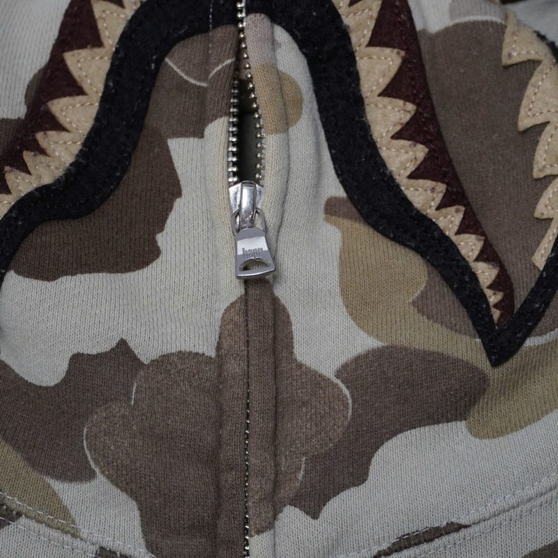 (fit L) Bape Camo Brown Shark Fullzip / Authentic - Hình ảnh 7