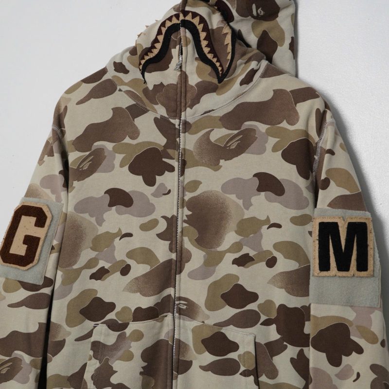 (fit L) Bape Camo Brown Shark Fullzip / Authentic - Hình ảnh 6