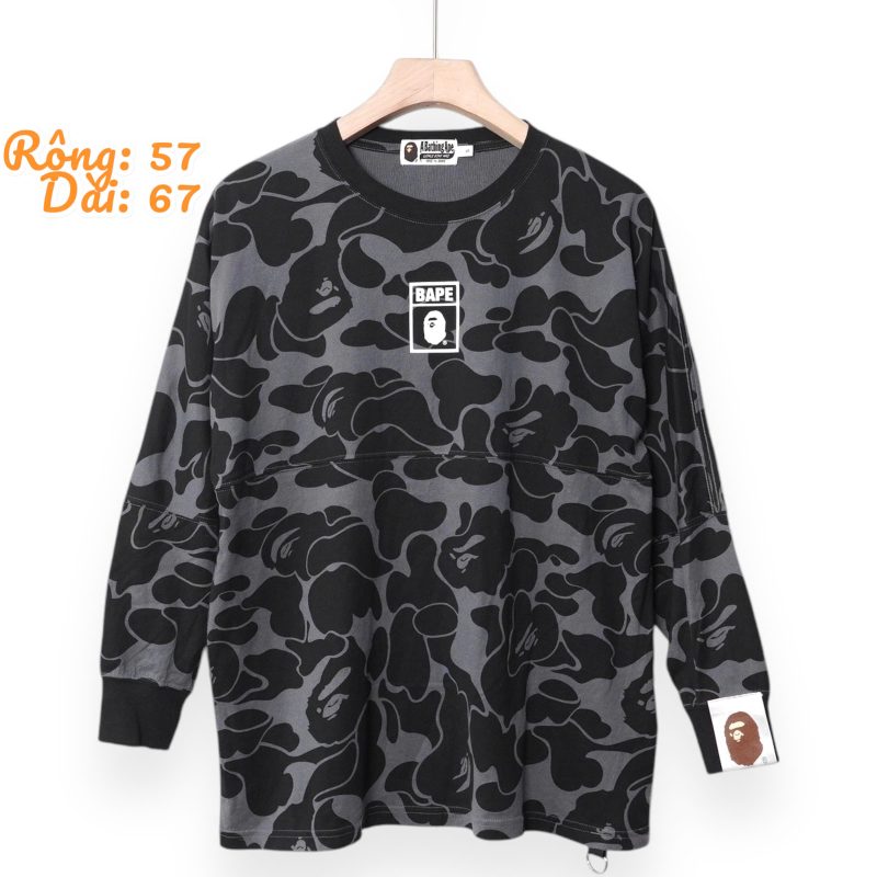 (L) Bape LongSleeve Camo Black / Authentic - Hình ảnh 2
