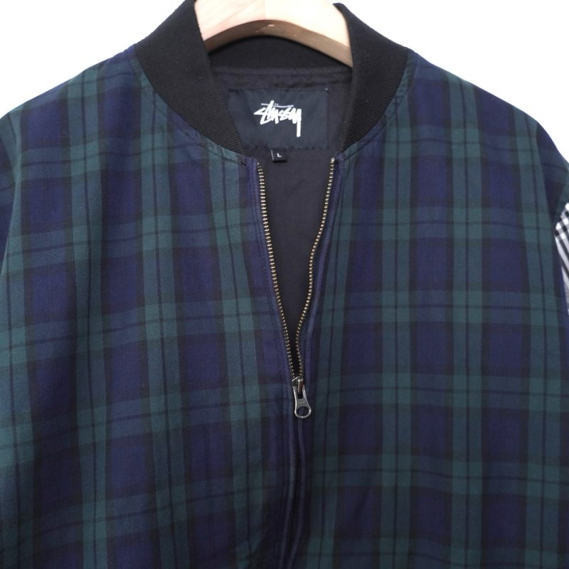 (L) Stussy Mixed Plaid Bomber / Authentic - Hình ảnh 5