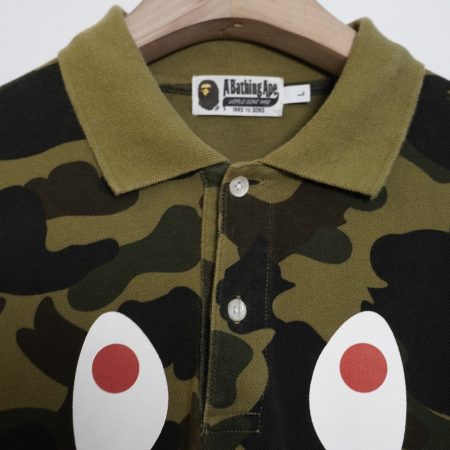 (L) ABathing Ape shark Polo camo - Hình ảnh 3