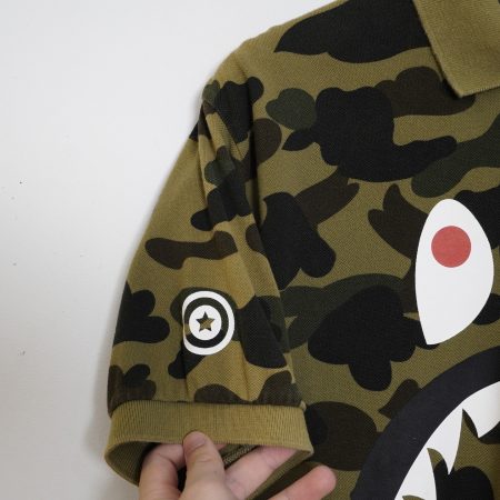 (L) ABathing Ape shark Polo camo - Hình ảnh 4