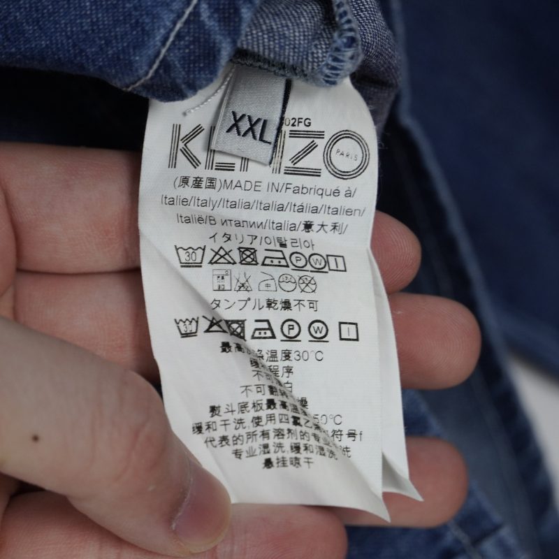 Kenzo Tiger Logo Washed Denim Shirt Vintager - Hình ảnh 7