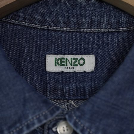 Kenzo Tiger Logo Washed Denim Shirt Vintager - Hình ảnh 5