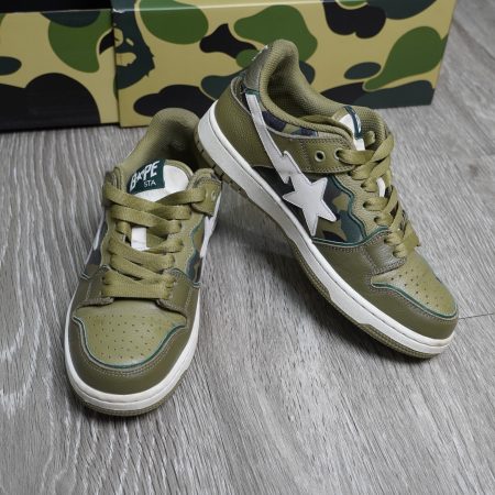 ✅ A BATHING APE SK8 Sta Olive Drab Green Camo.