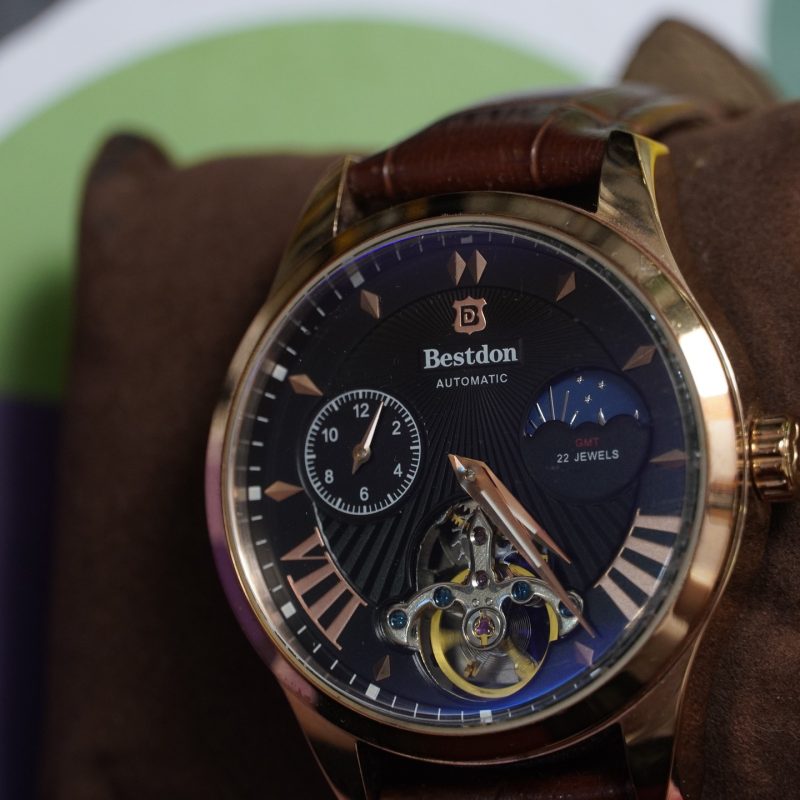 ✅ Bestdon Golden Automatic máy cơ chỉ cần cử động là chạy. Lộ tim cực kì sang chảnh. Màu vàng đồng. - Ảnh 2