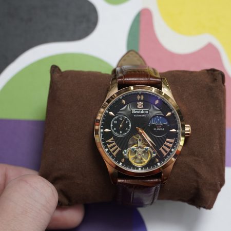 ✅ Bestdon Golden Automatic máy cơ chỉ cần cử động là chạy. Lộ tim cực kì sang chảnh. Màu vàng đồng.