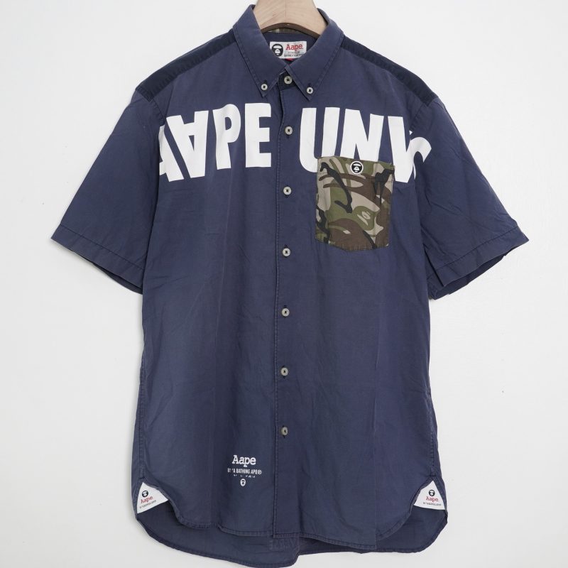✅ Sơ mi Aape BATHING APE.logo in và thêu siêu nét túi trc camo trông cực kì nổi bật