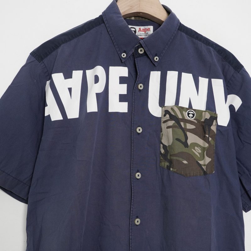 ✅ Sơ mi Aape BATHING APE.logo in và thêu siêu nét túi trc camo trông cực kì nổi bật - Ảnh 2